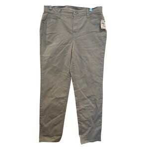 Style & Co Petite Slim Leg Pants Women 10P Gray Cotton Stretch